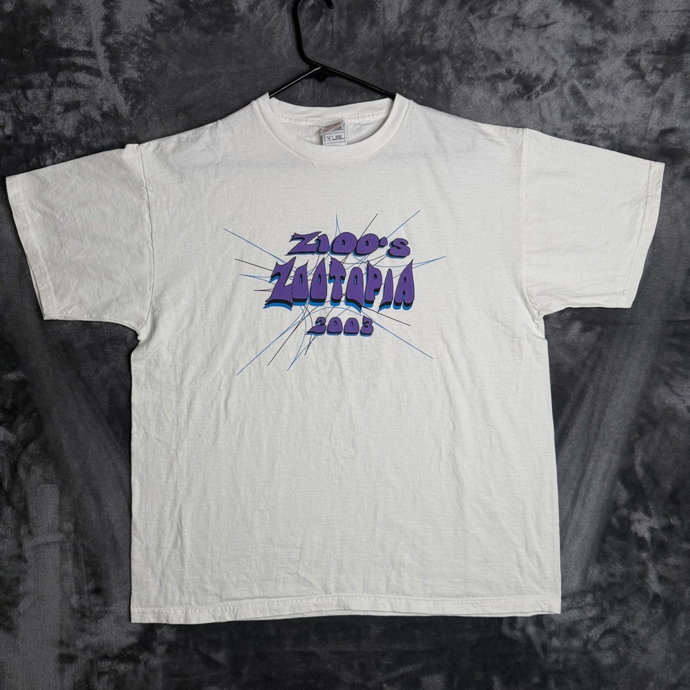 Fruit of the Loom T-Shirt Mens XL White Z100 Zootopia 2003 Concert Promo 7046 - Picture 1 of 6